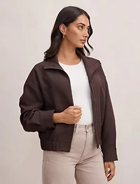 Jenna Twill Funnel Neck Jacket