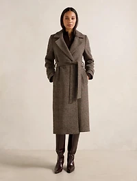 Luccia Belted Check Coat