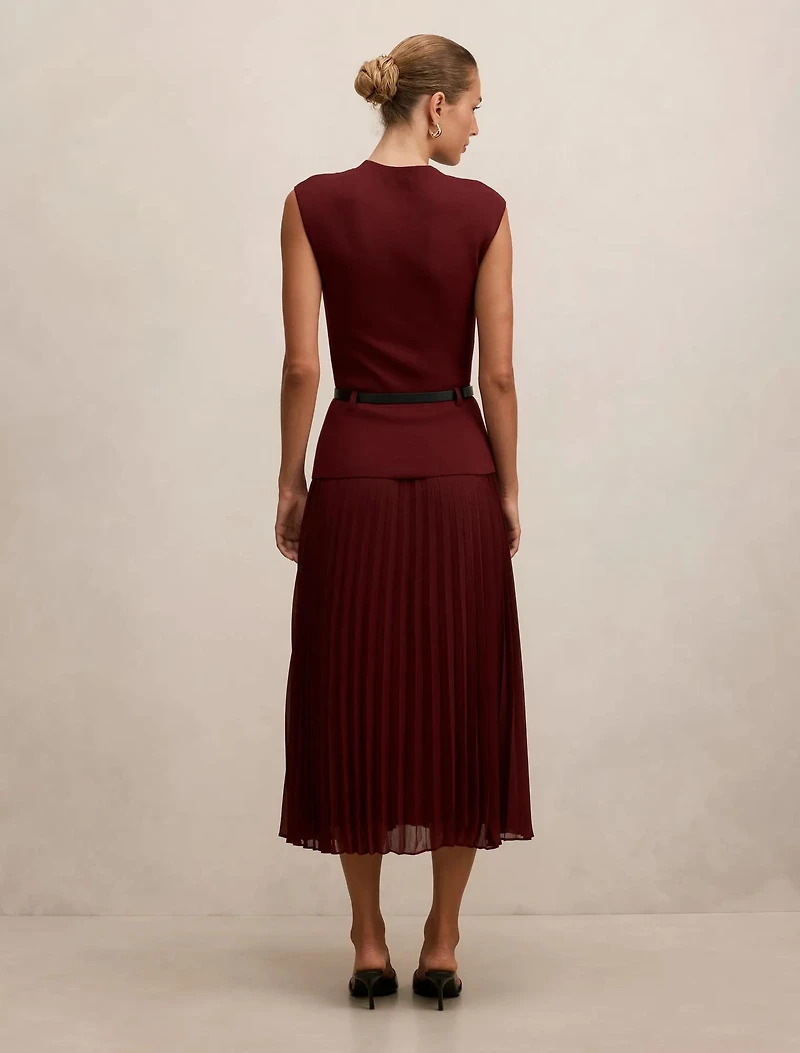 Lorelei Woven Mixed Midi Dress