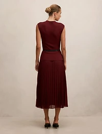 Lorelei Woven Mixed Midi Dress