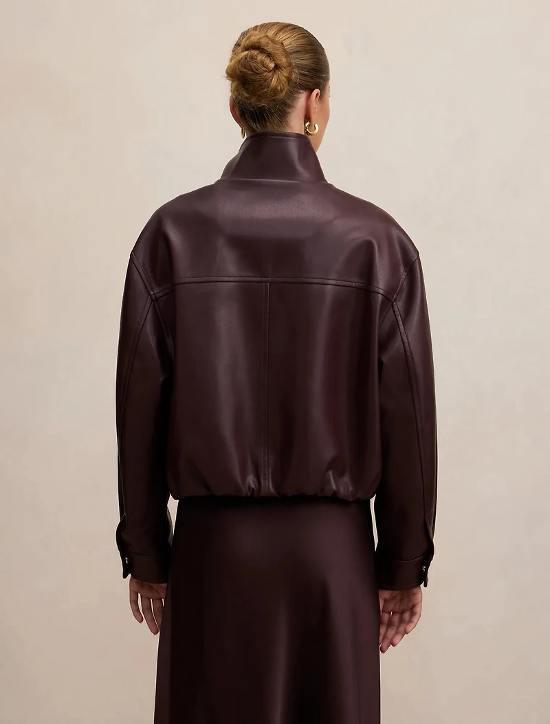 Julia PU Funnel Neck Jacket