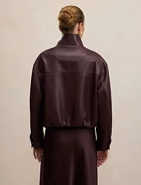 Julia PU Funnel Neck Jacket
