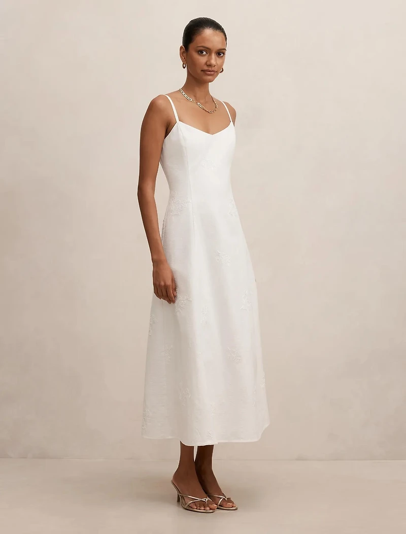 Tiffany Petite Embroidery Sequin Midi