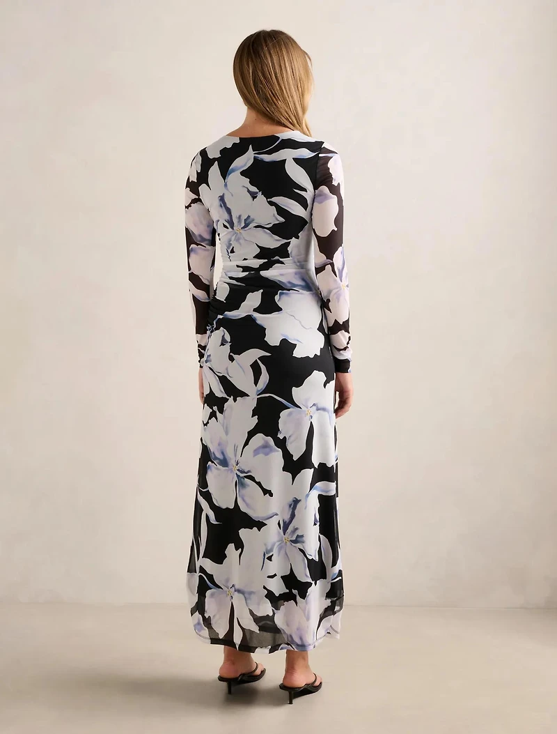 Amaya Long Sleeved Mesh Midi Dress