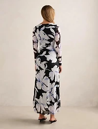 Amaya Long Sleeved Mesh Midi Dress