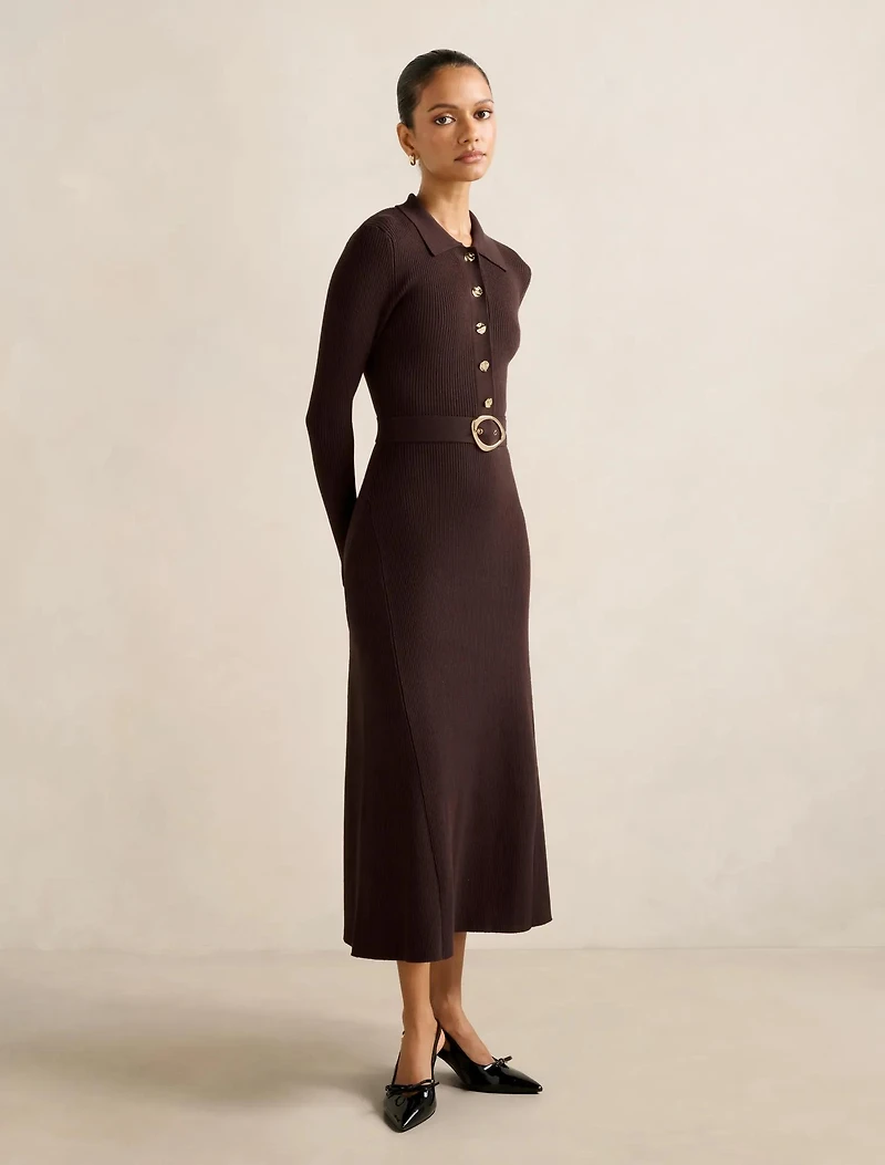 Kelani Petite Belted Midi Dress