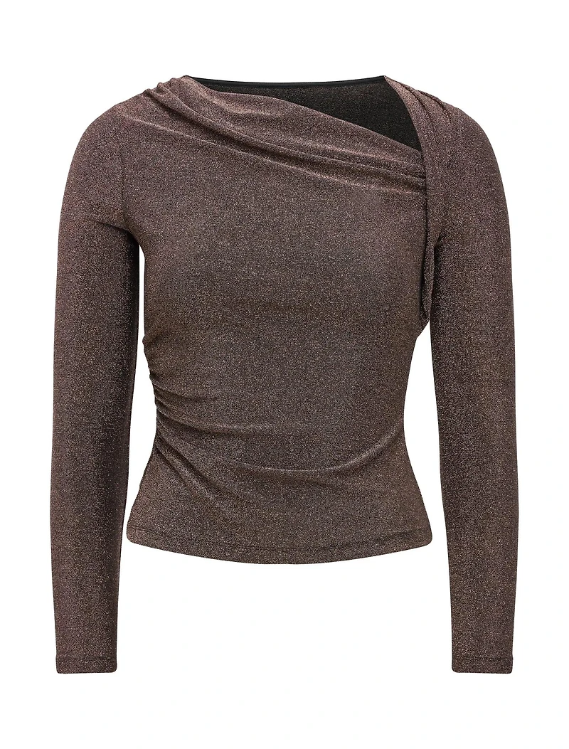 Roma Glitter Asym Neck Top