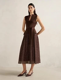 Catherine Woven Mix Knit Dress
