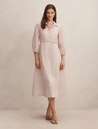 Maisy Silk Blend Shirt Dress