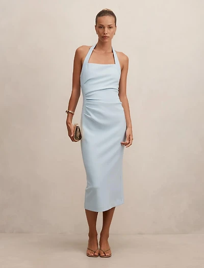 Georgie Halter Ruched Bodycon Dress