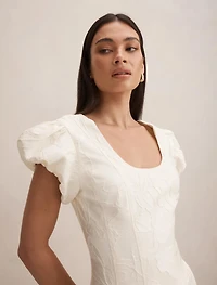 Lily Scoop Jacquard Midi Dress