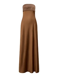 Amina Embellished Satin Maxi Dress