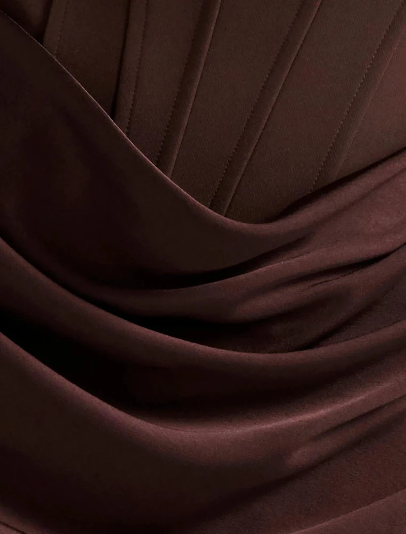 Isra Drape Strapless Maxi