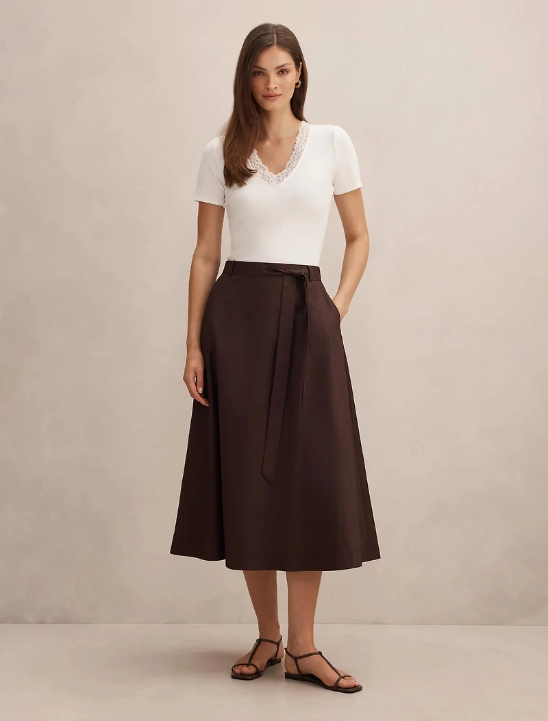 Madeleine Belted Midi Skirt