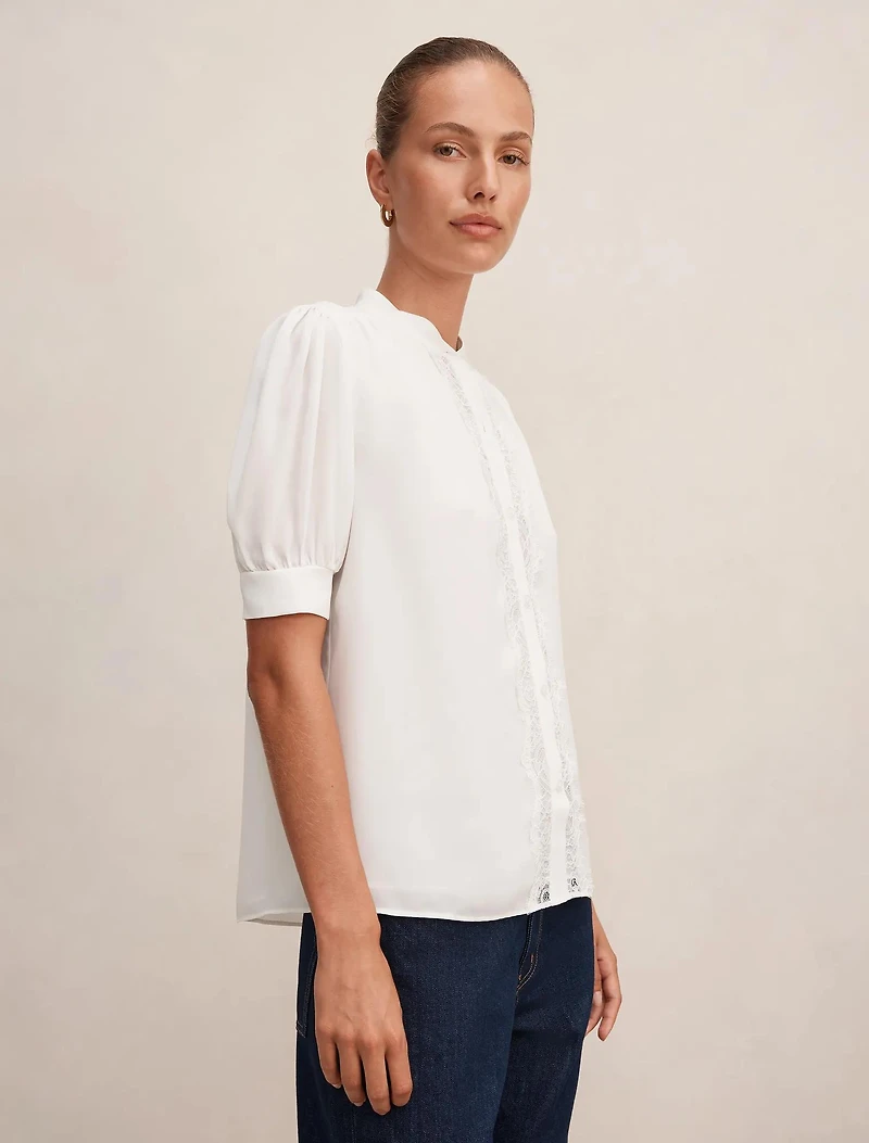 Tove Short Sleeve Lace Blouse