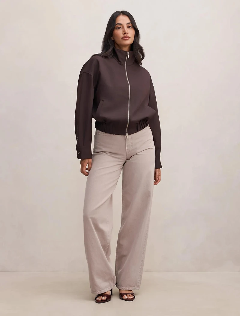 Jenna Twill Funnel Neck Jacket