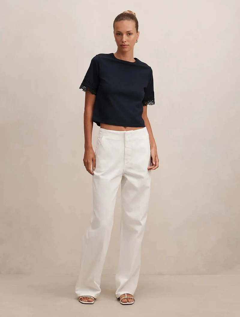 Rosemary Lace Trim Tee