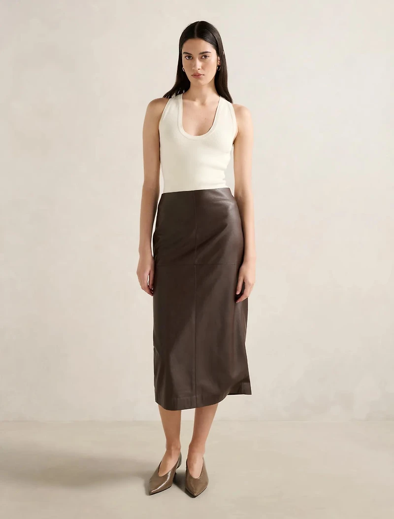 Valentina Vegan Leather Midi Skirt