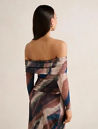 Kaia Mesh Ruched Top