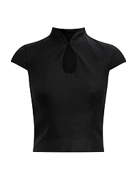 Ayla Keyhole Linen Top