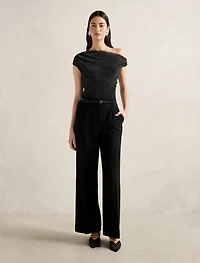 Rylee Tipped Shoulder Glitter Top