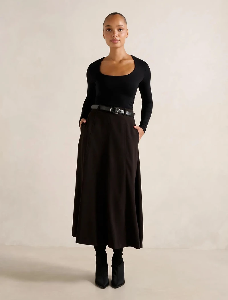 Celine Belted Midi Skirt