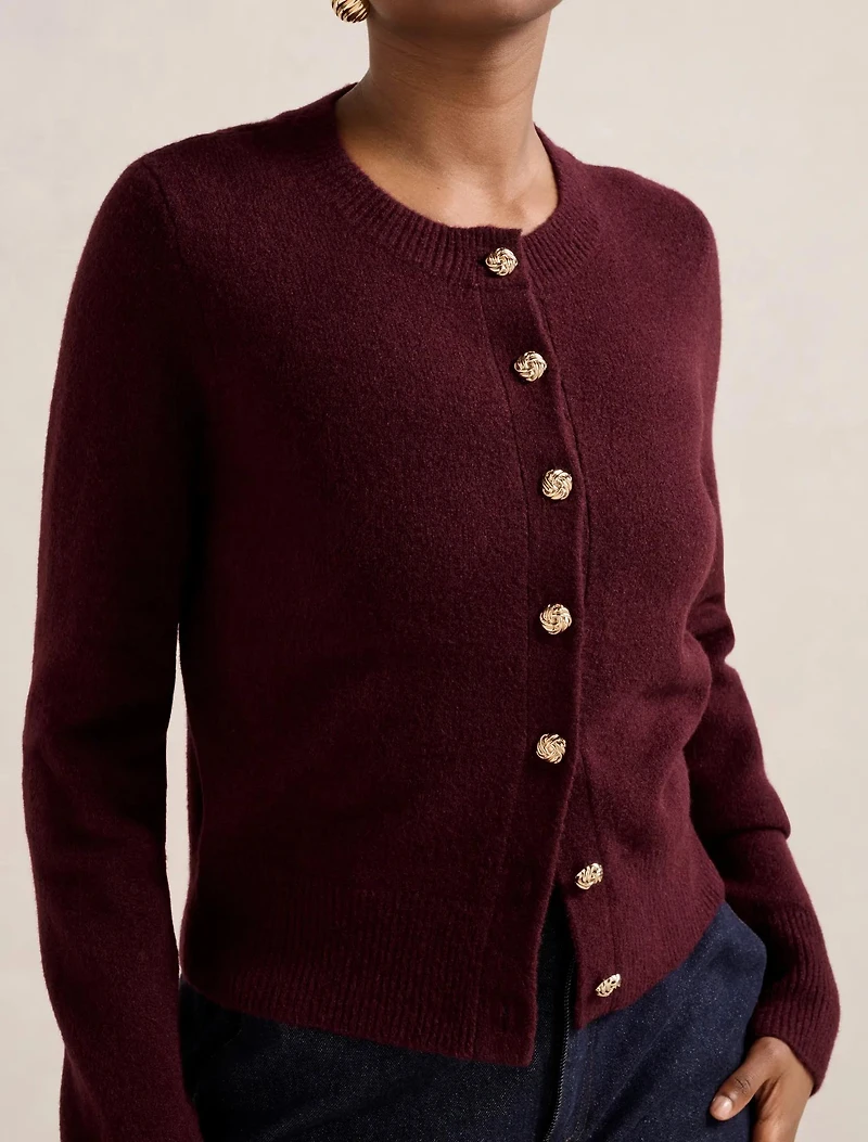 May Petite Crew Neck Cardigan