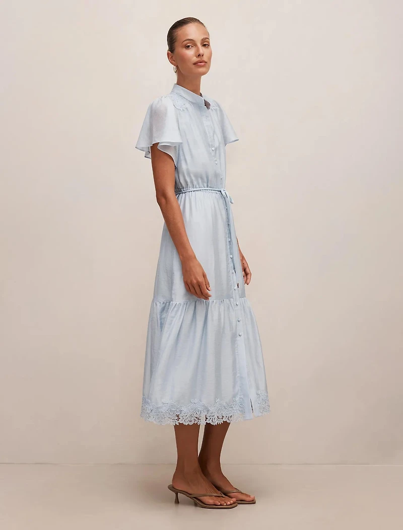 Harriet Lace Button Midi Dress