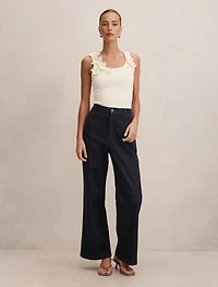 Pia Applique Scoop Neck Tank Top