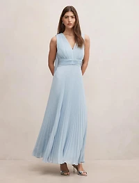 Leia Pleated Cape Maxi Dress
