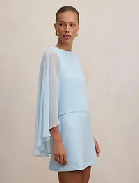 Irena Sheer Cape Mini Dress