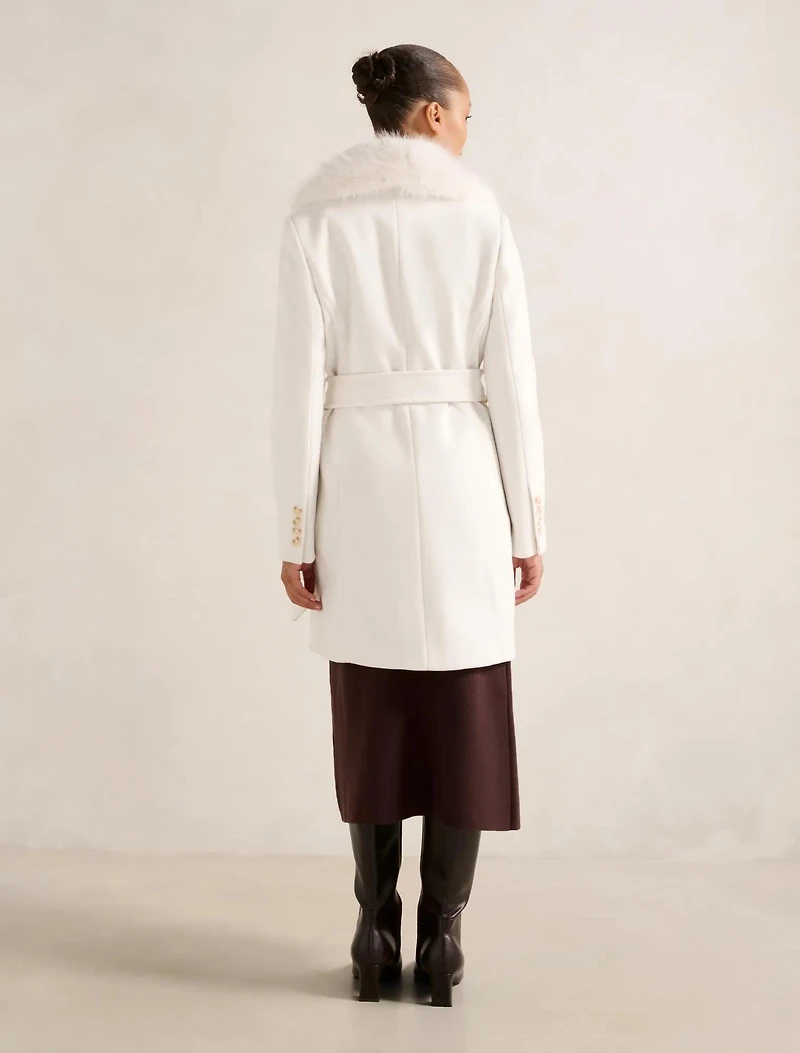 Rocky Fur Collar Wrap Coat