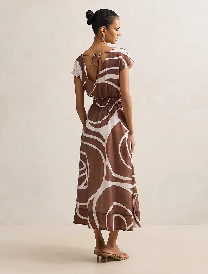 Callie Petite Ruched Midi Dress