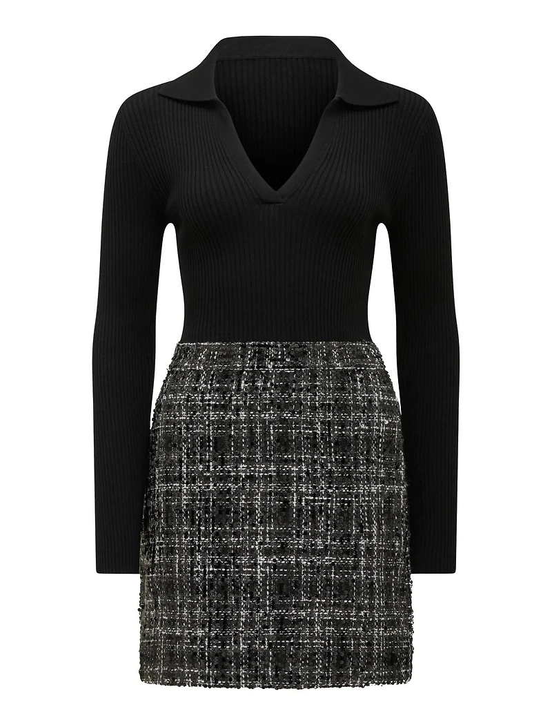 Paisley Boucle Mix Mini Dress