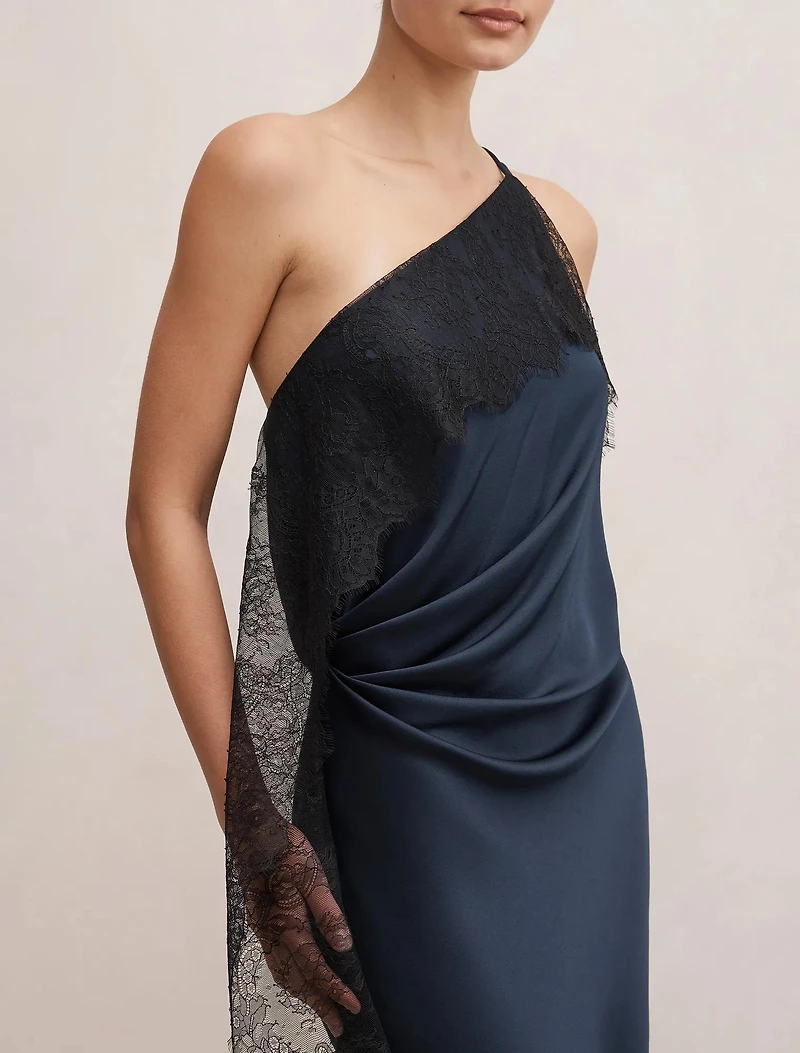 Sylvie Asym Satin Bias Dress