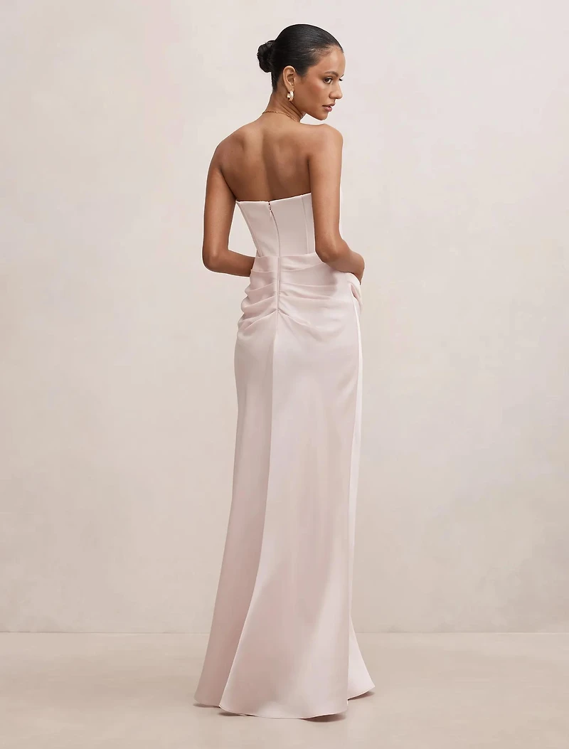 Isra Petite Drape Strapless Maxi
