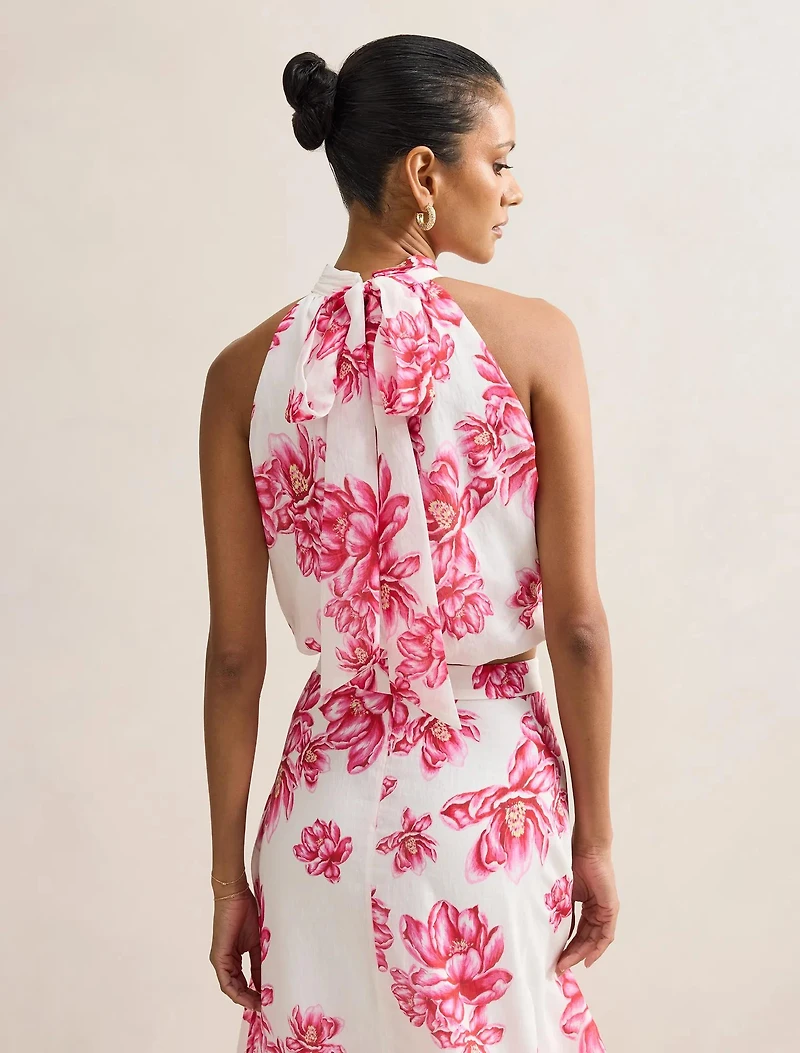 Maisie Petite Halter Tie Up Top