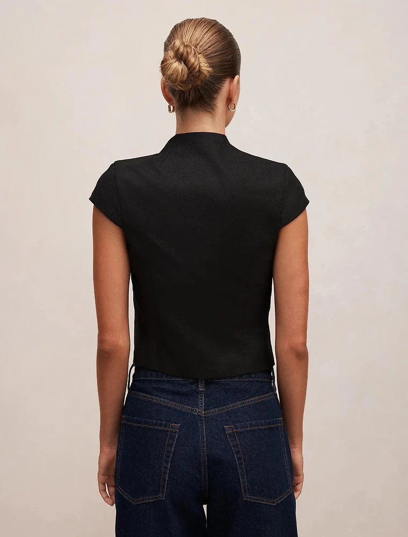 Ayla Keyhole Linen Top