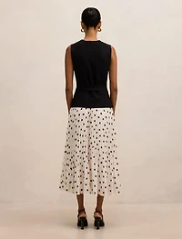 Tanya Petite Woven Mix Knit Dress