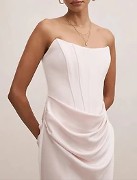 Isra Petite Drape Strapless Maxi