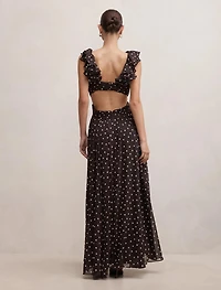 Selena Ruffle Shoulder Maxi Dress