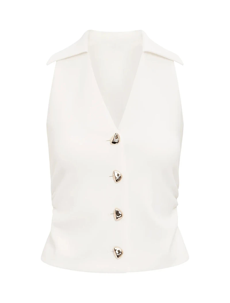 Tully Collared V Neck Top