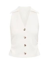 Tully Collared V Neck Top