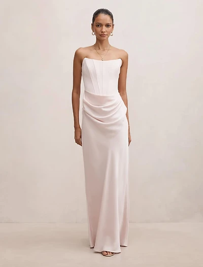 Isra Petite Drape Strapless Maxi