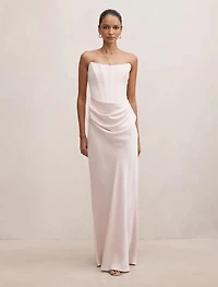 Isra Petite Drape Strapless Maxi