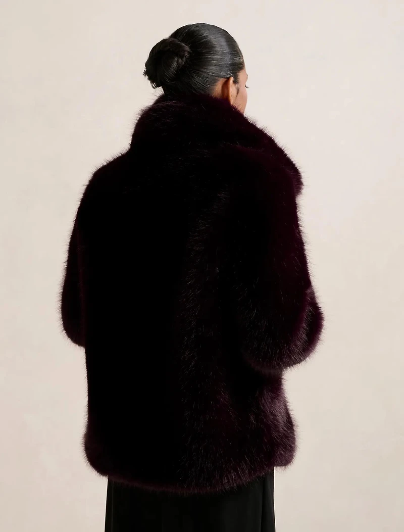 Hunter Petite Cropped Faux Fur Coat