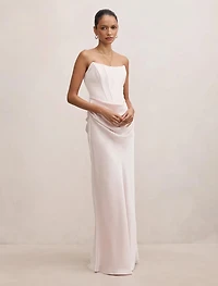 Isra Petite Drape Strapless Maxi