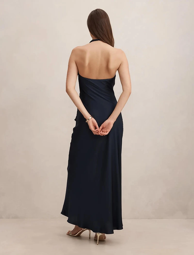 Abby Halter Satin Maxi