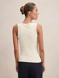 Pia Applique Scoop Neck Tank Top