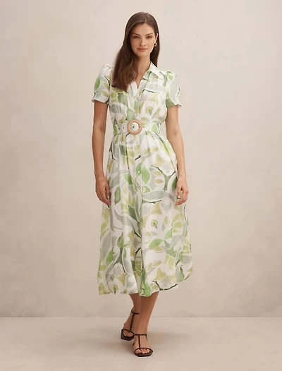 Avery Short Sleeve Seam Detail Midi